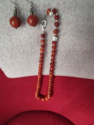 Conjunto collar y pendientes piedras semipreciosas