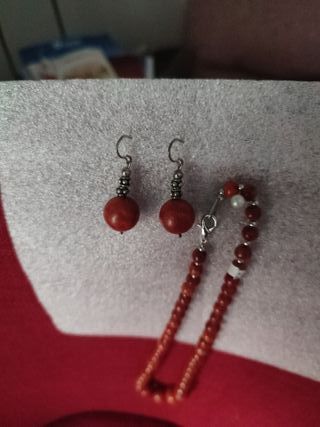 Conjunto collar y pendientes piedras semipreciosas