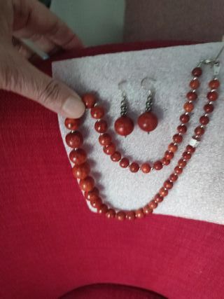 Conjunto collar y pendientes piedras semipreciosas