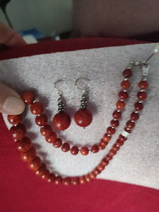 Conjunto collar y pendientes piedras semipreciosas