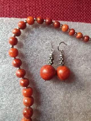 Conjunto collar y pendientes piedras semipreciosas