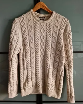 Jersey Massimo Dutti ochos crema talla L