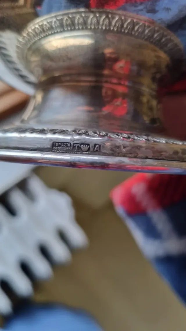 Coppa vintage argento Topazio