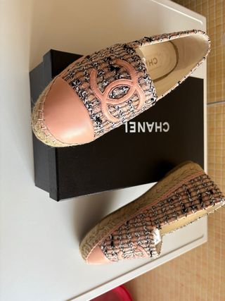 Alpargatas Chanel Talla 36 Beige/Rosa