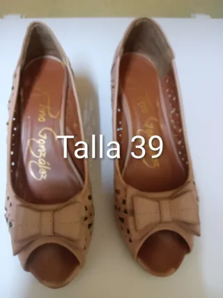 Zapatos Fino Gonzalez Piel Beige Talla 39
