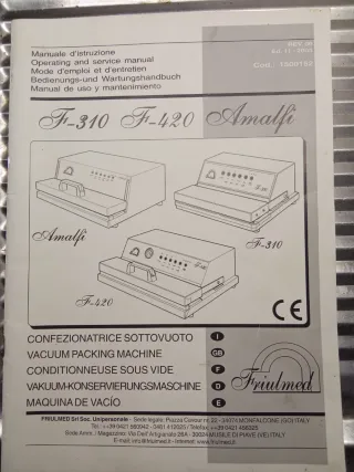 Macchina Sottovuoto Professionale Friulmed Amalfi