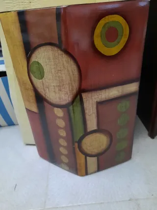 Jarrón Decorativo de barro Multicolor