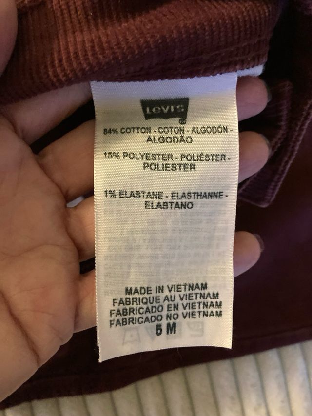 Pantaloni velluto Levi's taglia S