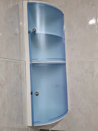 Rinconera de baño azul