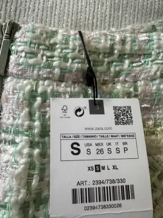 Zara Falda Pantalón Tweed