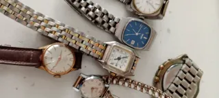 Lote Vintage Relojes y 2 Pulseras chapado oro