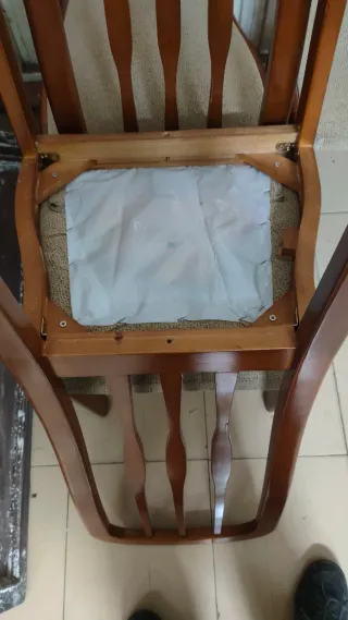Juego 6 Sillas Comedor Madera Tapizadas