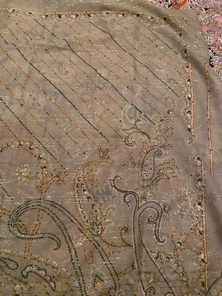 Pashmina verde chiaro e Oro con Glitter