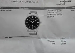Reloj Citizen Hombre Cuarzo Esfera Negra Acero