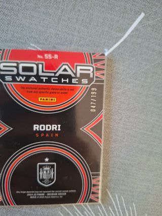 Carta de Futbol Rodri Panini Obsidian Patch /199