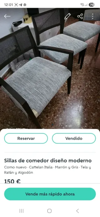 4 sedie e 2 poltrone De La Oca