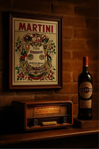 Specchio pubblicitario Martini Vintage Originale