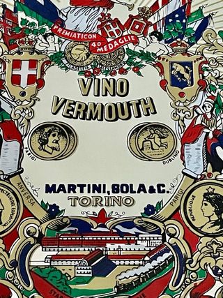 Specchio pubblicitario Martini Vintage Originale