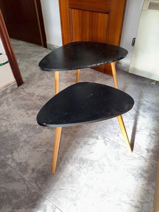 Mesitas auxiliares madera negras