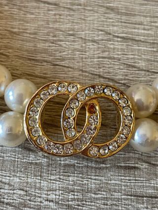 Collar vintage años 80 con perlas de imitación