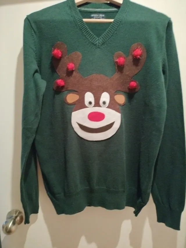 Jersey Navideño Reno Hombre Verde