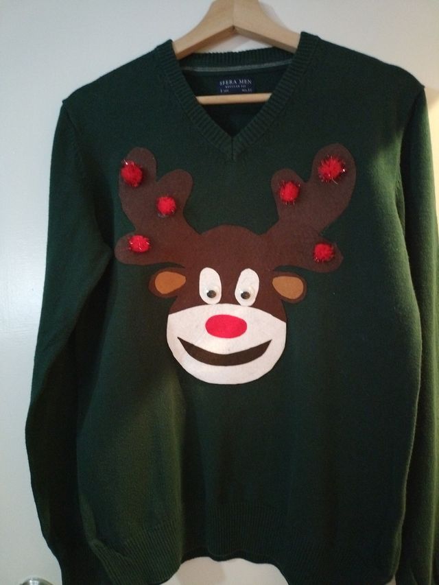 Jersey Navideño Reno Hombre Verde