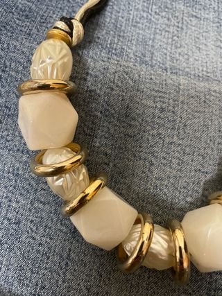 Collar vintage perlas y oro