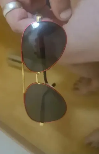 Gafas de Sol Tipo Piloto Rojas/Dorado Polarizadas