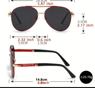 Gafas de Sol Tipo Piloto Rojas/Dorado Polarizadas