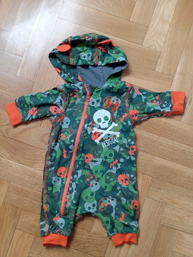 Mono Desigual Calaveras Verde Naranja Bebé