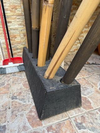 Conjunto 10 cañas de bambú con base