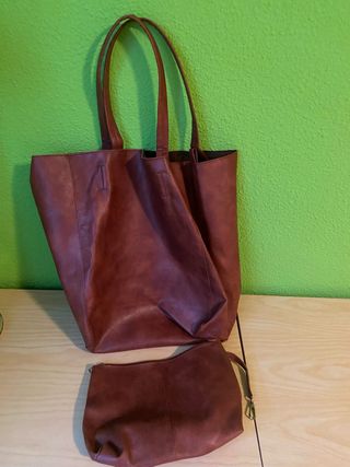 Lote 2 bolsos color cuero 