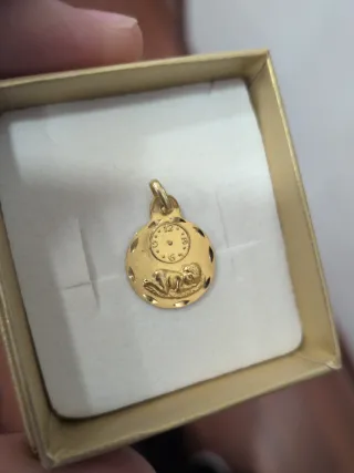 Medalla Reloj Bebé Oro