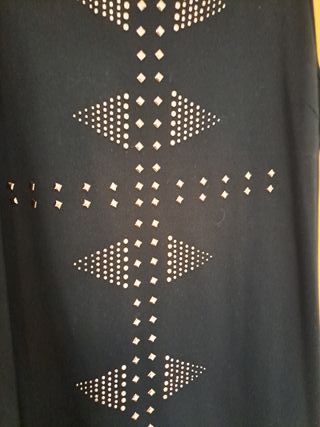 Vestido fiesta negro con pedrería