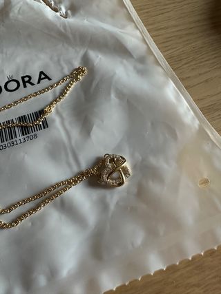 Collar Pandora Corazón Infinito Dorado 