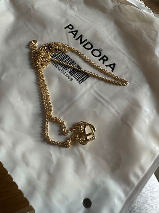 Collar Pandora Corazón Infinito Dorado 