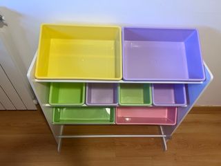 Organizer per giocattoli con secchi