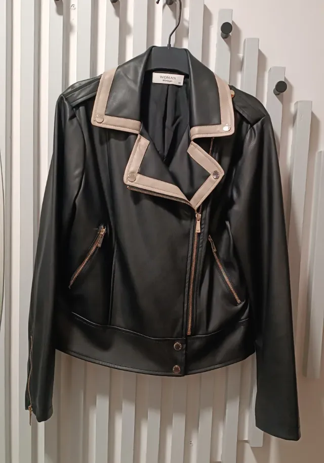 Cazadora Biker Woman Negra Talla XS