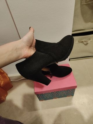 Botines de tacón negros 37