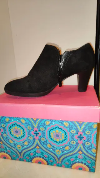 Botines de tacón negros 37