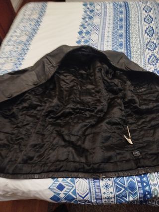 Chaqueta de piel negra hombre