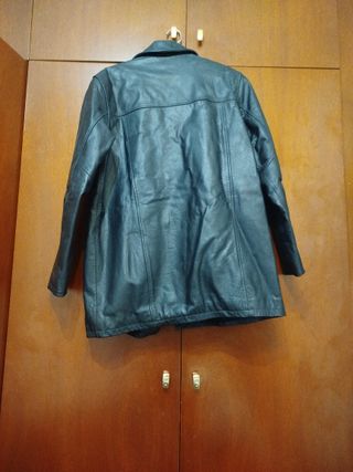 Chaqueta de piel negra hombre