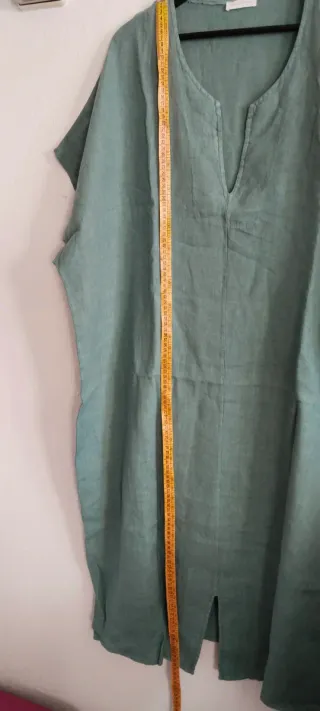 Vestido lino manga corta Made in Italy