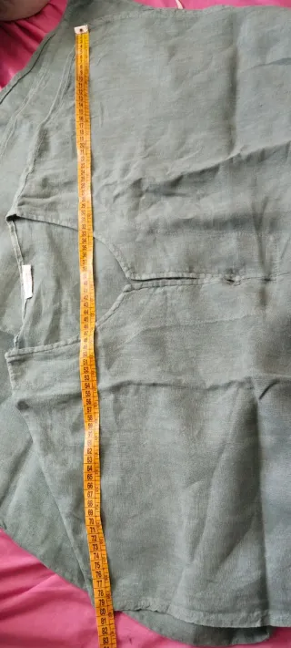 Vestido lino manga corta Made in Italy