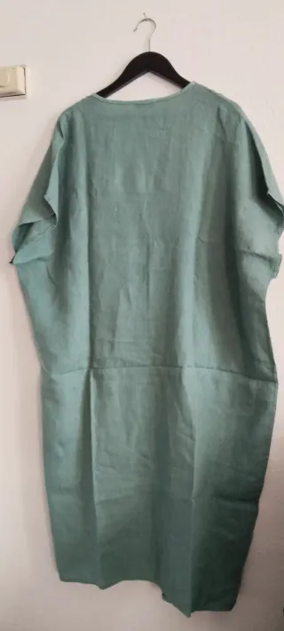Vestido lino manga corta Made in Italy
