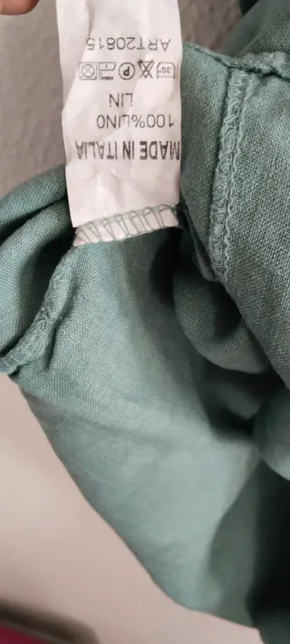 Vestido lino manga corta Made in Italy