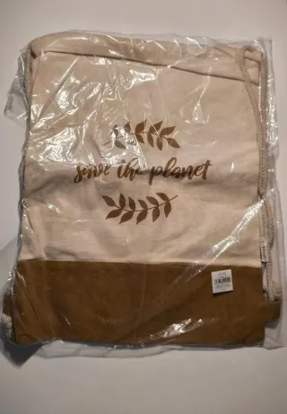Mochila Save the Planet Beige y Marrón