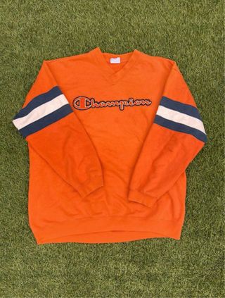 Sudadera Champion Naranja Rayas 