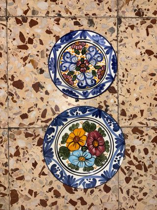 Plato de porcelana decorado floral
