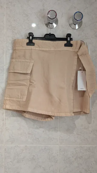 Falda pantalón Mango beige